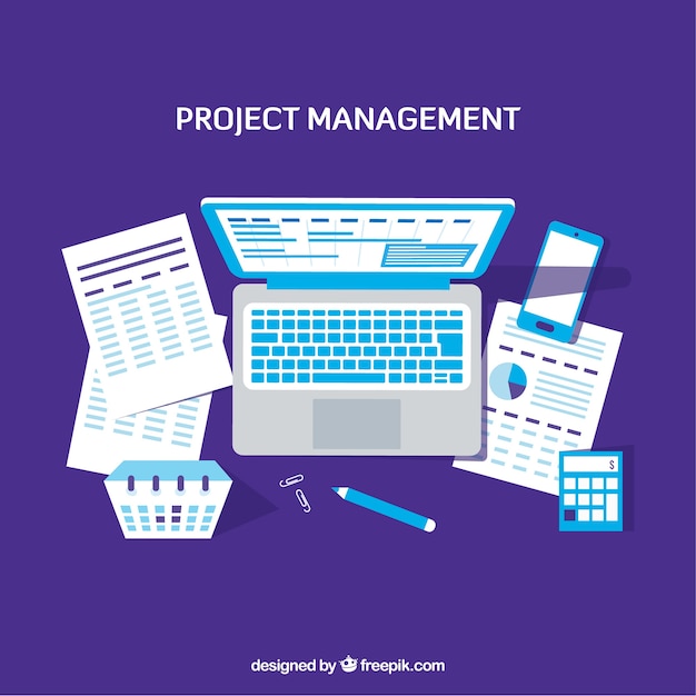 Free Vector purple project management concept