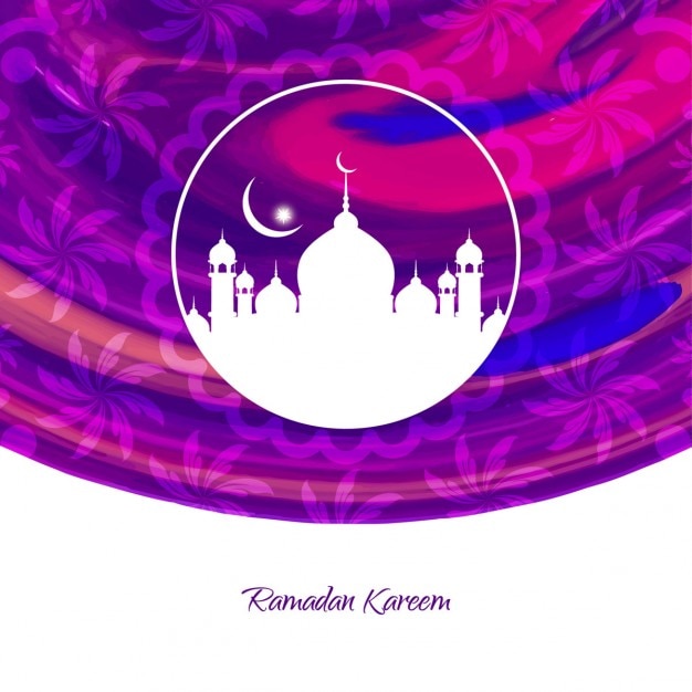 Free vector purple ramadan kareem background design