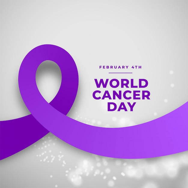 Purple ribbon world cancer day background