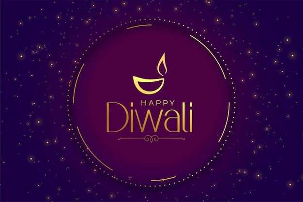 Free vector purple shubh deepavali banner with sparkles design