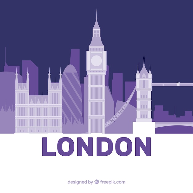 Free Vector purple skyline of london