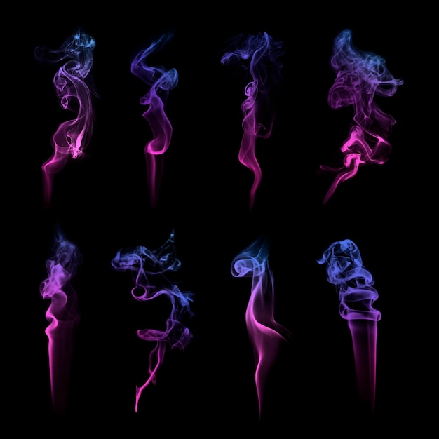 Free Vector purple smoke textured vector set