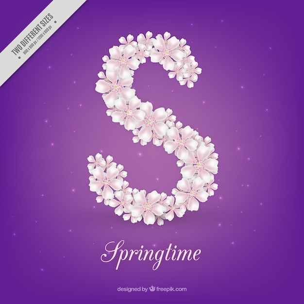 Free Vector purple spring flowers background