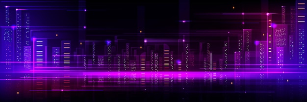 Free Vector purple tech city background abstract building bg