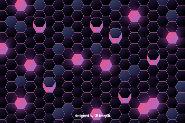 Free Vector purple technological honeycomb background