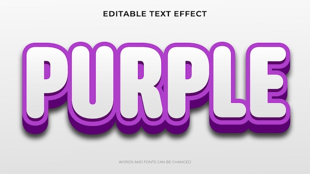 Free Vector purple text effect, editable 3d style text effect