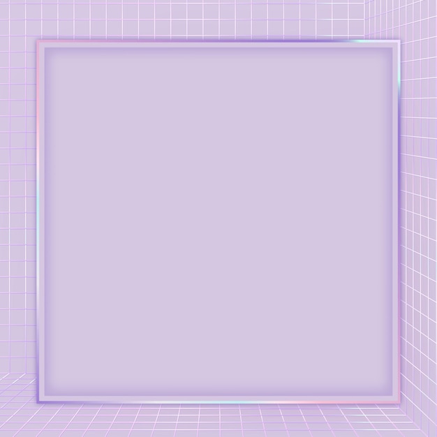 Purple vector 3D grid patterned frame