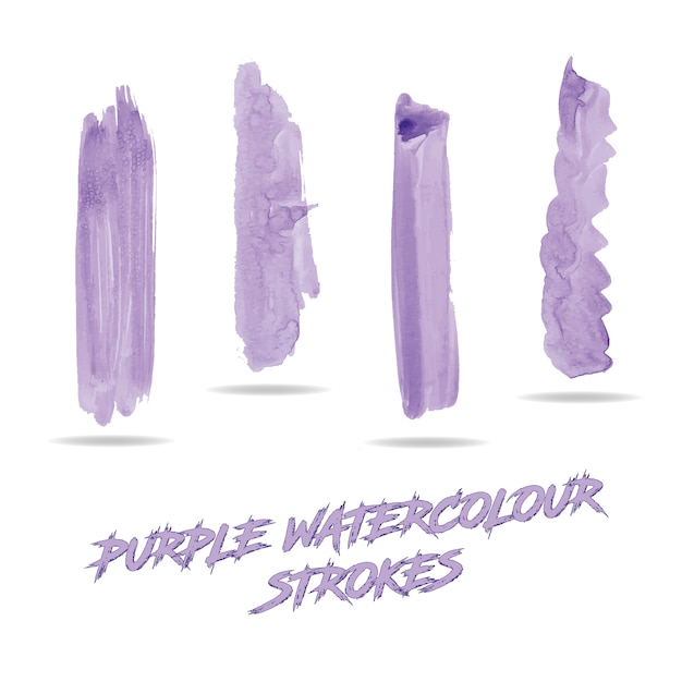 Purple watercolour strokes collection