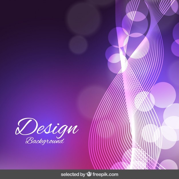 Free Vector purple wavy and bokeh background