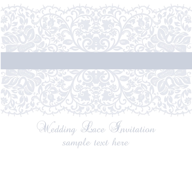 Free vector purple wedding lace invitation template