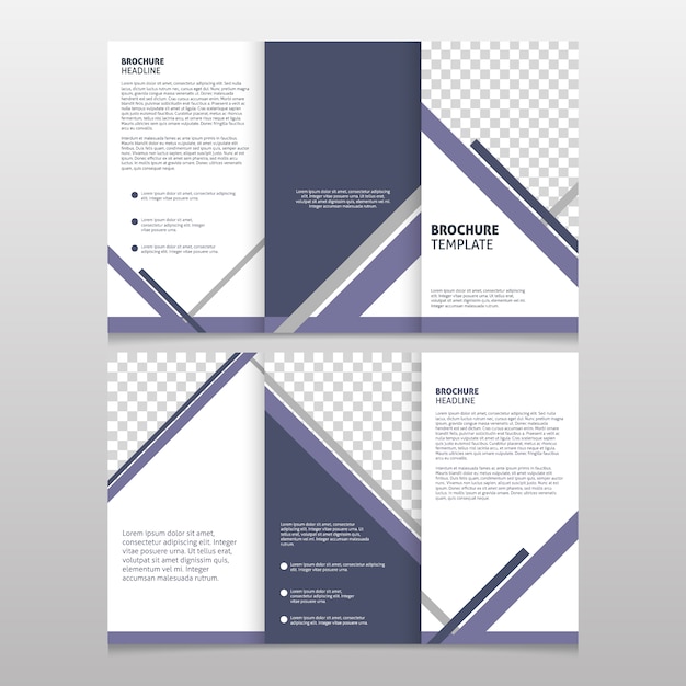 Free Vector purple and white business brochure design