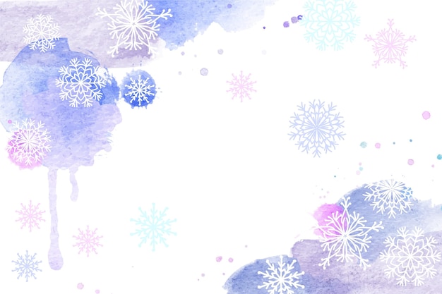 Free Vector purple winter background with snowflakes