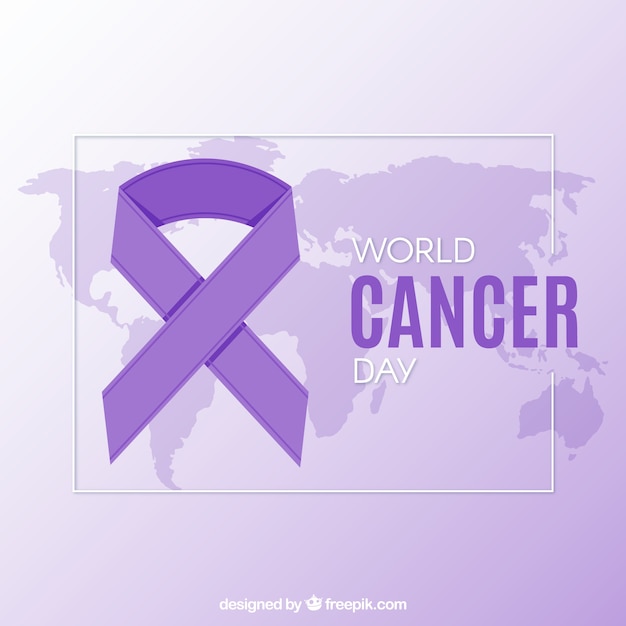 Free vector purple world cancer day background