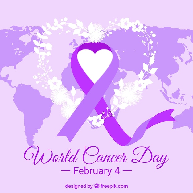 Free vector purple world cancer day design