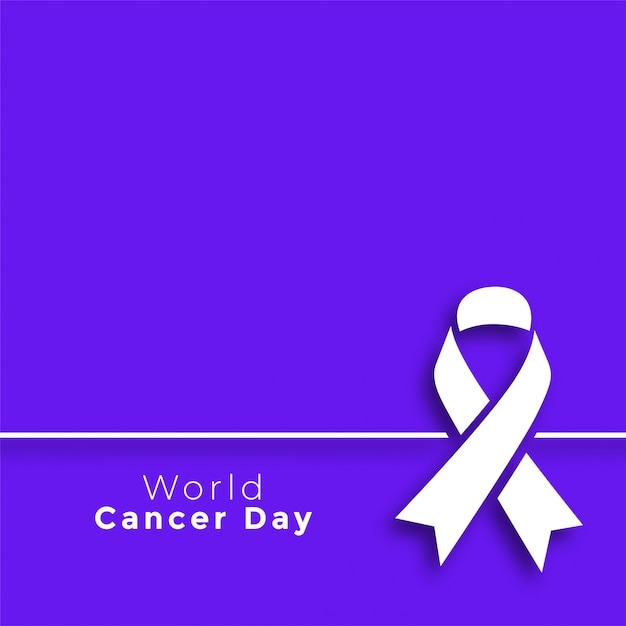 Purple world cancer day minimal poster