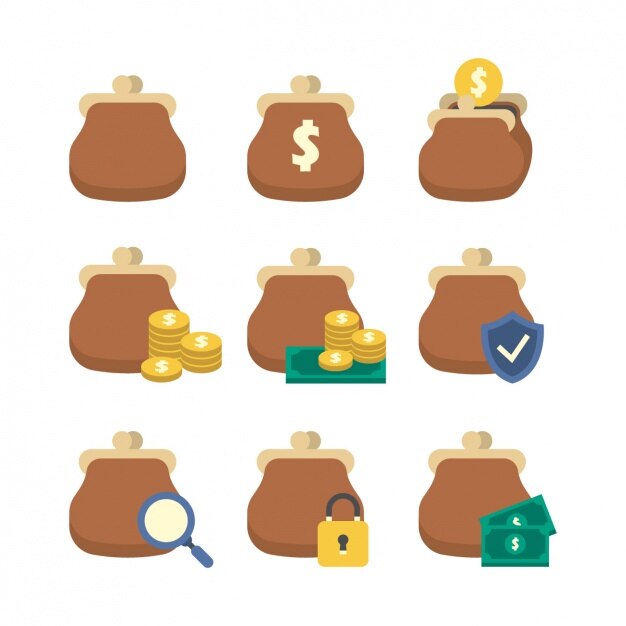 Purse icons collection