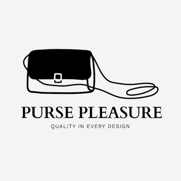 Free Vector purse shop logo, fashion business branding template design, black and white vector