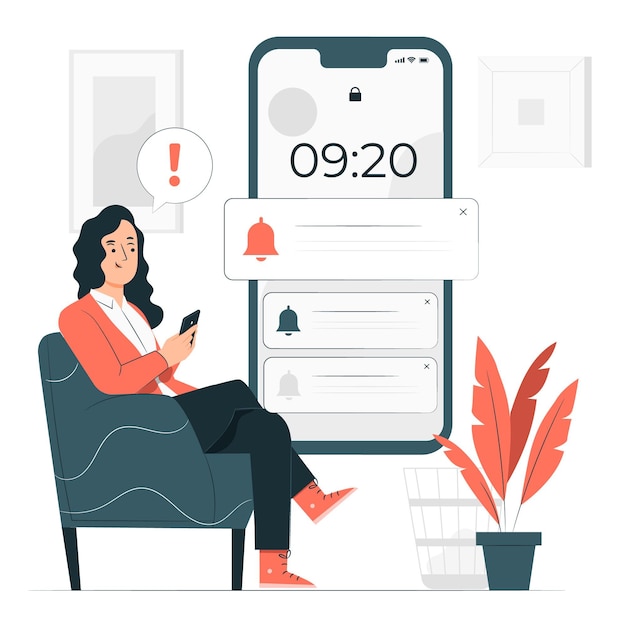 Push notifications concept illustration