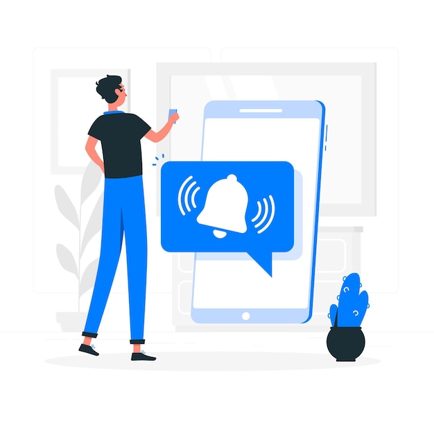 Push notifications concept illustration