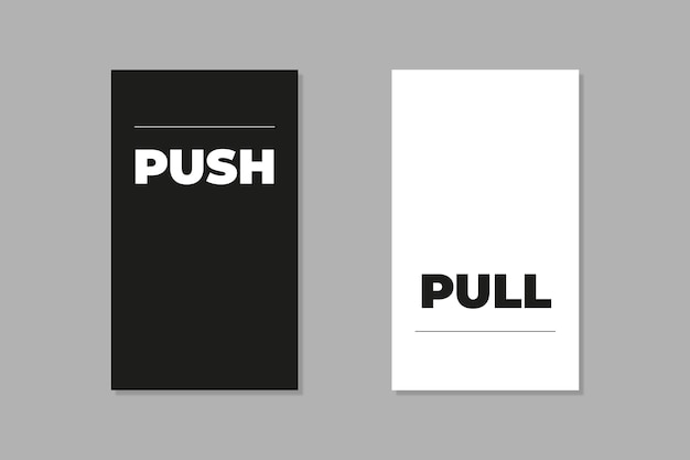 Push and pull vertical sticker template design