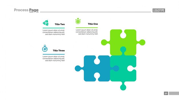 Puzzle Diagram with Three Elements Template