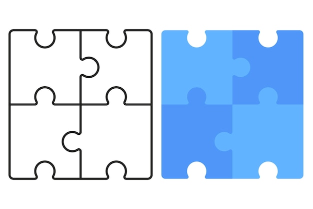 Free Vector puzzles outline and flat