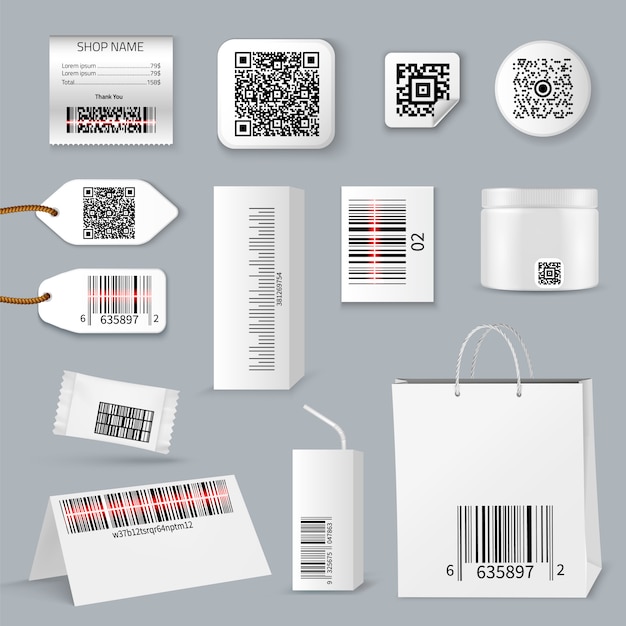 Free vector qr bar code using scanning icon set