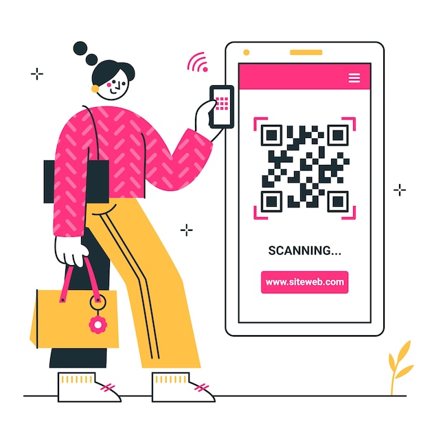 Qr code concept illustration