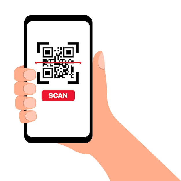 Free Vector qr code scan mobile phone