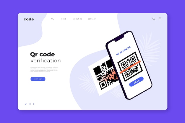 Qr code verification landing page template