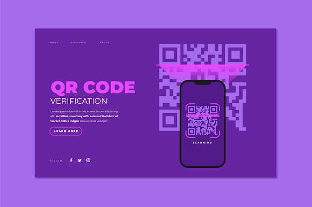 Free vector qr code verification - landing page