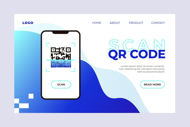 Free Vector qr code verification landing page