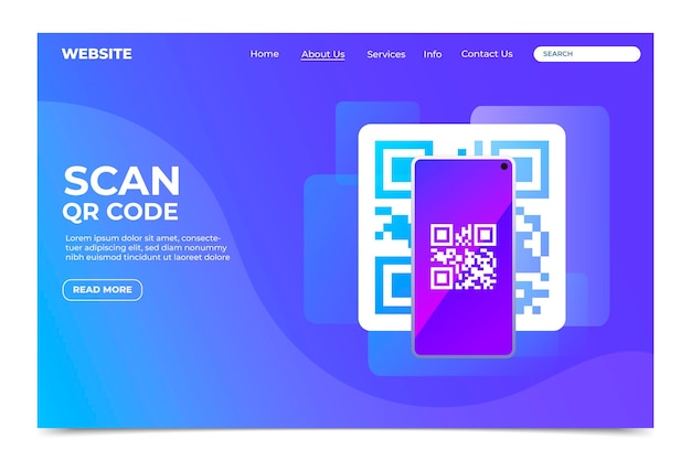 Free Vector qr code verification landing page