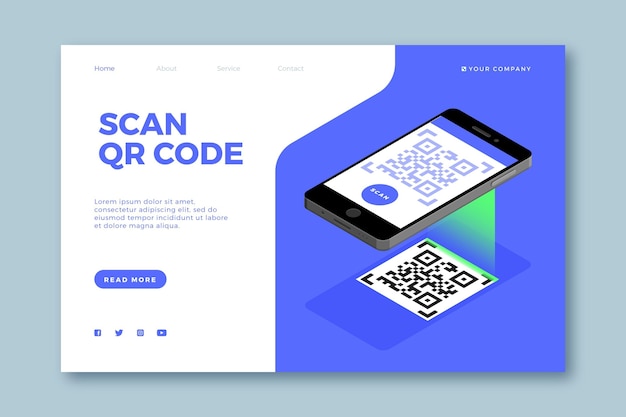 Free vector qr code verification landing page