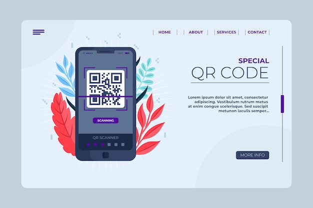 Free Vector qr code verification landing page