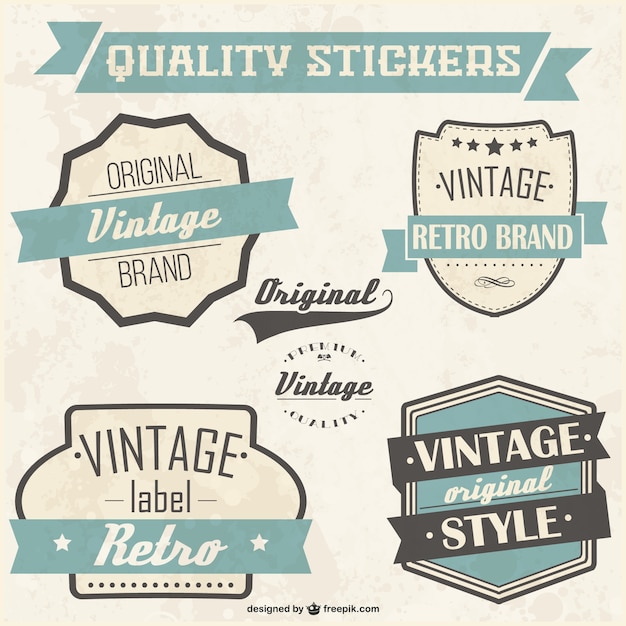 Free Vector quality stickers set 