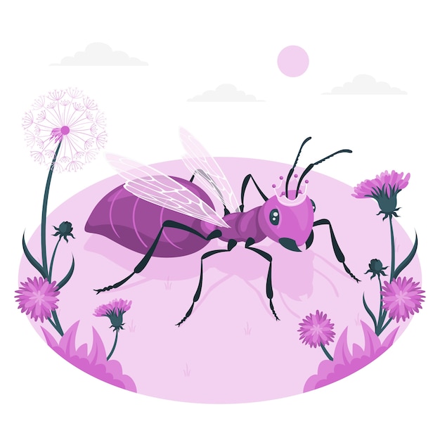 Free Vector queen ant concept illustration