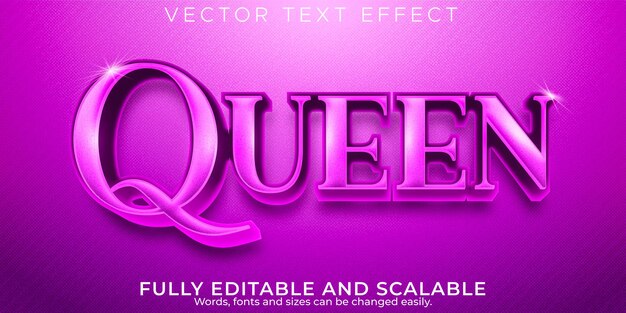 Queen purple text effect, editable elegant and shiny text style