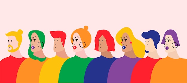 Free Vector the queer community lgbtq vector illustration