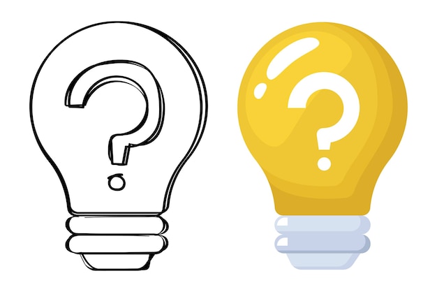 Free Vector question mark light bulb flat and scribble