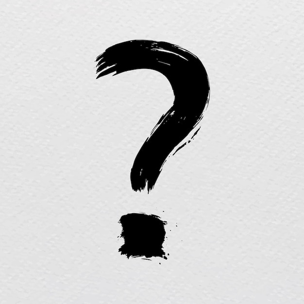 Question mark sign brush stroke trash style typography vector