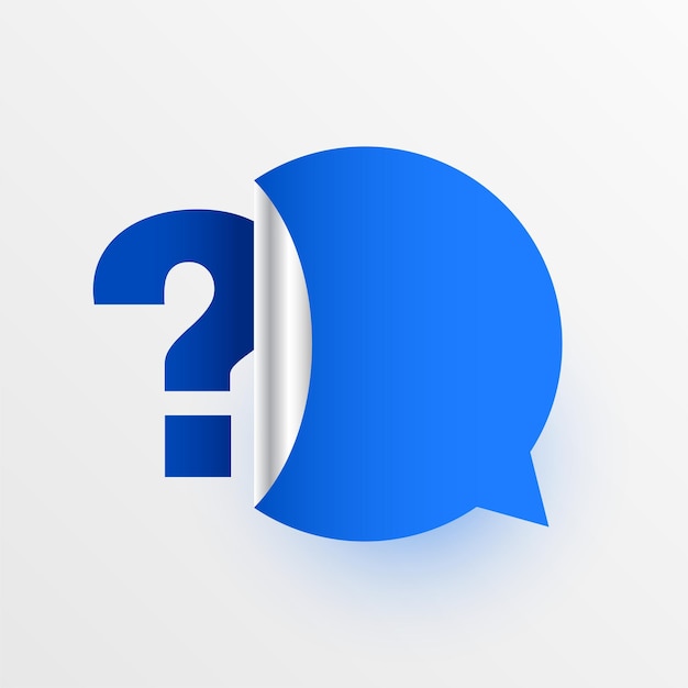 Free vector question mark sign with chat bubble sticker for ideas or speech