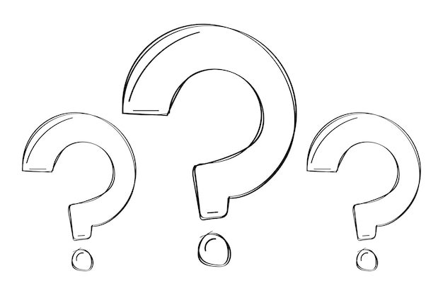 Free vector question marks hand drawn black