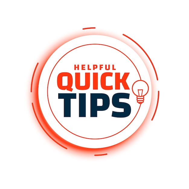 Quick tips advice with lightbulb  background