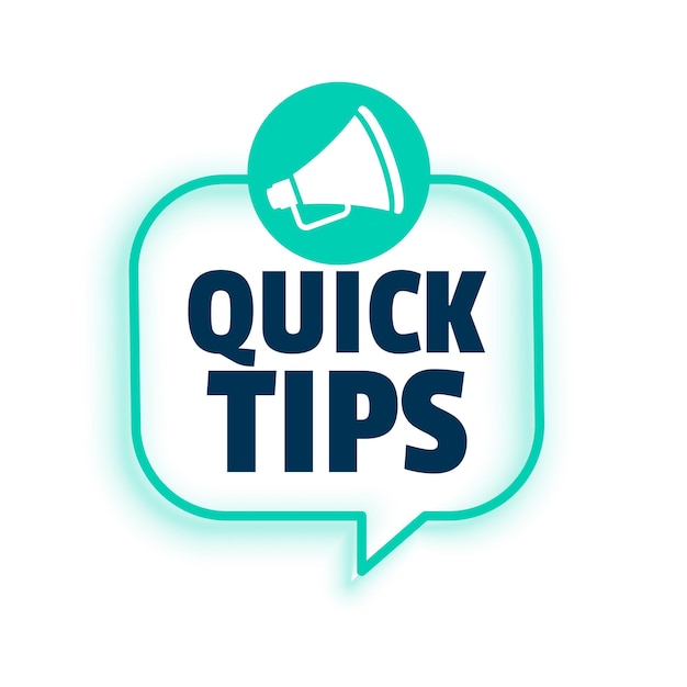 Free Vector quick tips advice with megaphone on white background