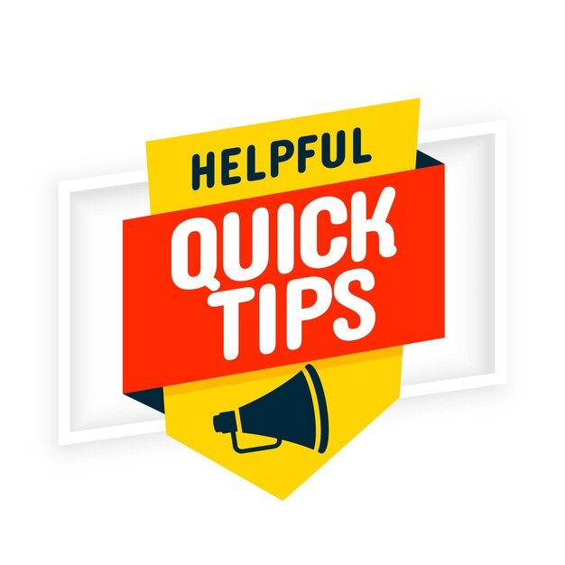 Quick tips advice with megaphone on white background