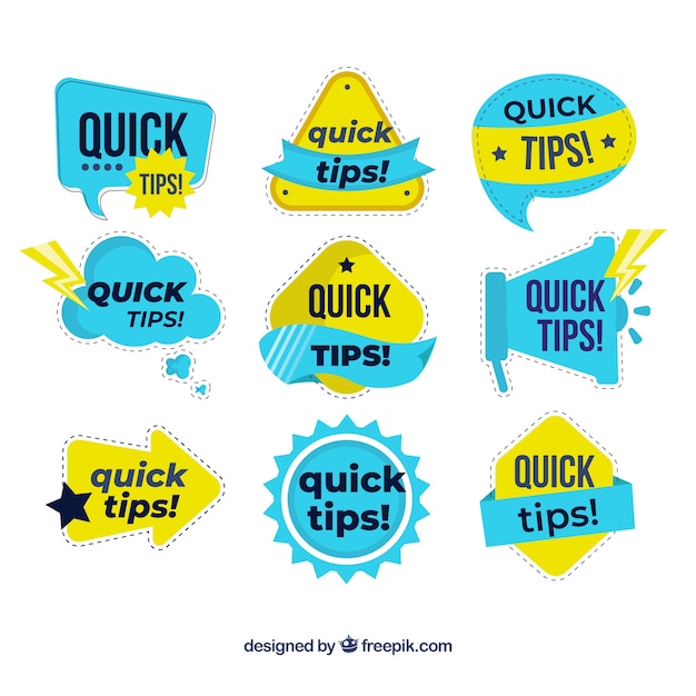 Free Vector quick tips badges collection