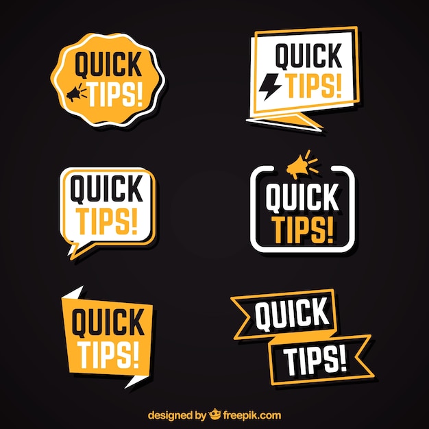 Quick tips collection in flat style