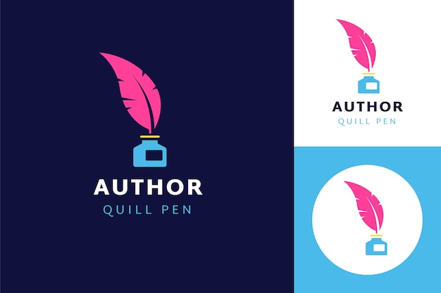 Free vector quill pen logo design template