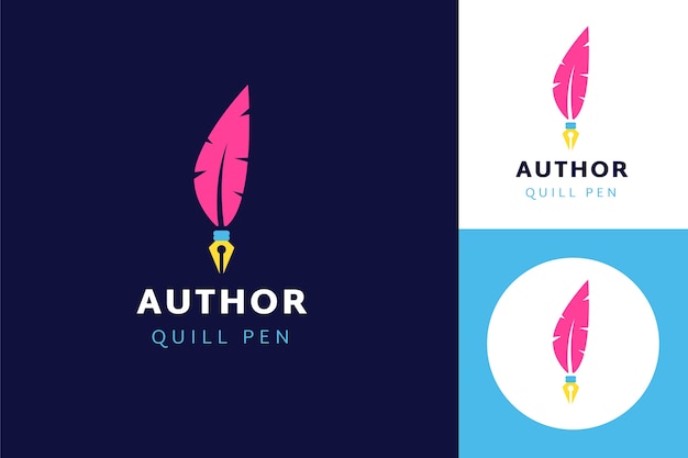 Free Vector quill pen logo design template